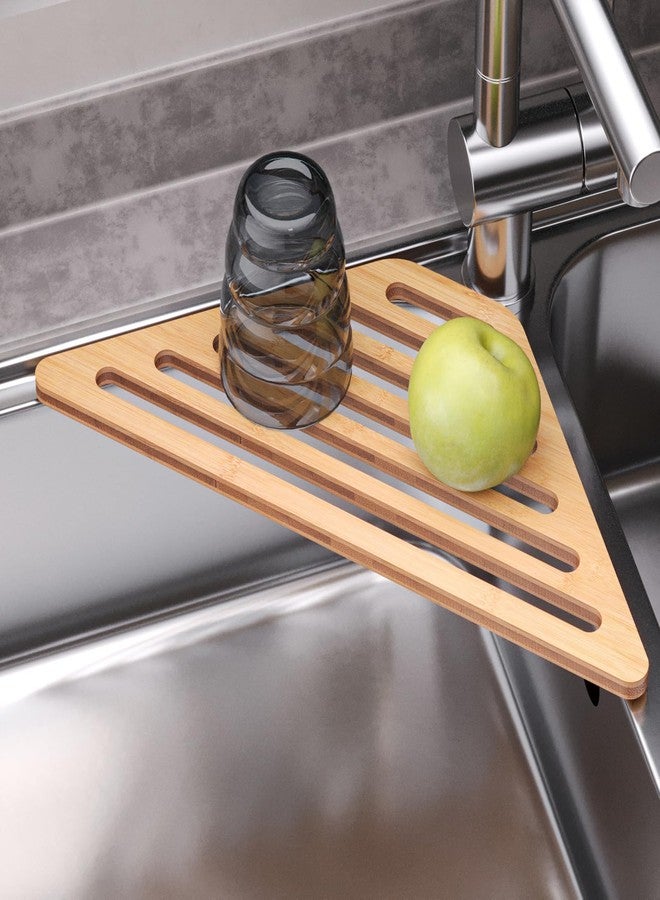 VERTORGAN Dish Drying Rack for Sink Corner,Over The Sink Bamboo Dish Drainer Drying Rack,Dish Drainer Mat for Kitchen,Sink Accessories(Natural) - Image 5
